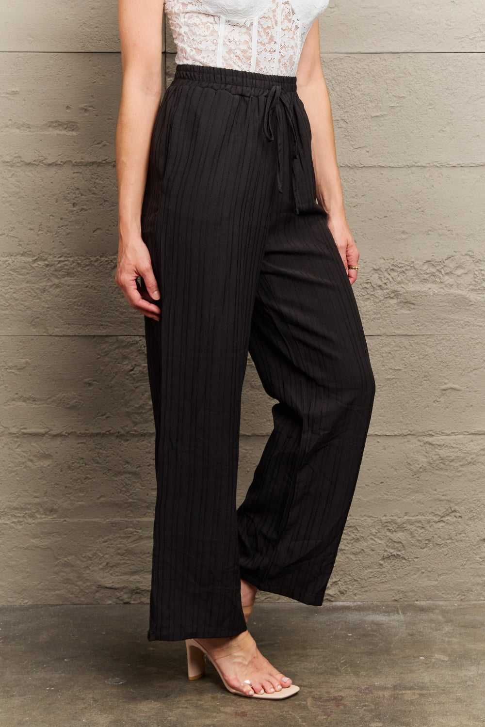 Perfee Tie Waist Long Pants 100102489086256 30 Seasonal Fashion Collections Jerry's Apparel 