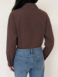 Striped Button-Up Bodysuit 100100357663685 34 Affordable Fashion Under $100 Jerry's Apparel 