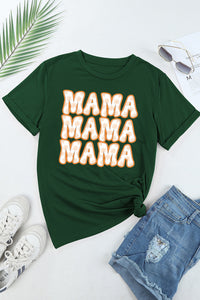 MAMA Round Neck Short Sleeve T-Shirt