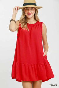 Umgee Sleeveless Ruffle Trim Drop Waist Mini Dress 100100254941039 57 Affordable Fashion Under $100 Jerry's Apparel 