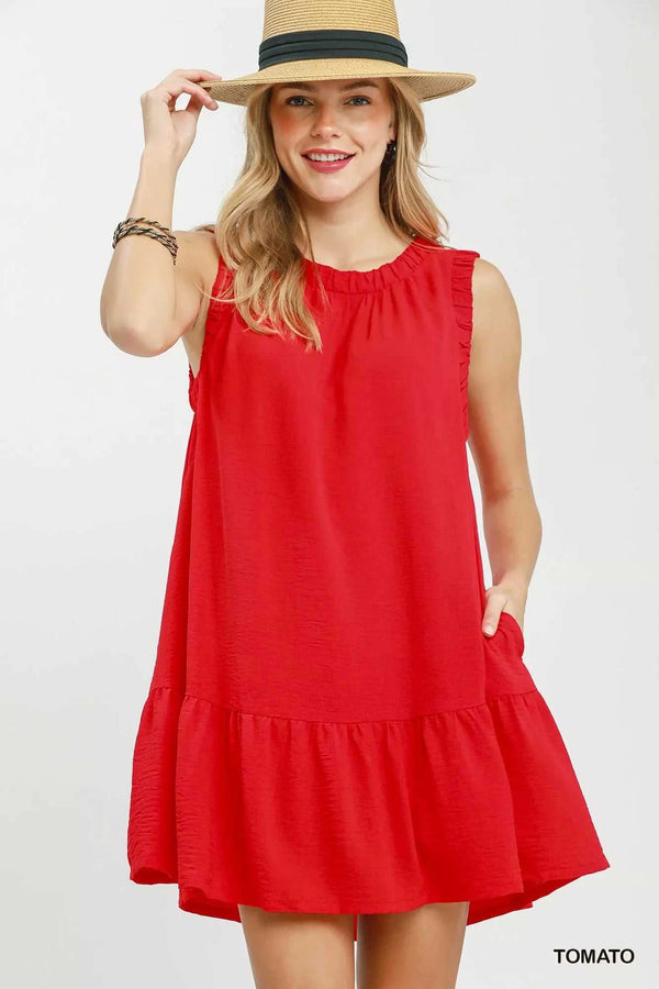 Umgee Sleeveless Ruffle Trim Drop Waist Mini Dress 100100254941039 57 Affordable Fashion Under $100 Jerry's Apparel 