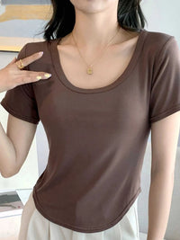 Plus Size Round Neck Short Sleeve T-Shirt 100100816232037 16 Affordable Fashion Under $100 Jerry's Apparel 