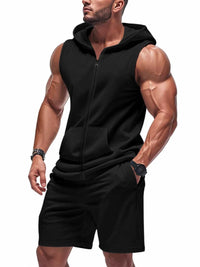 Men's Full Size Zip Up Sleeveless Hoodie & Shorts Set Plus Size 100400468664243 39 Affordable Fashion Under $100 Jerry's Apparel 