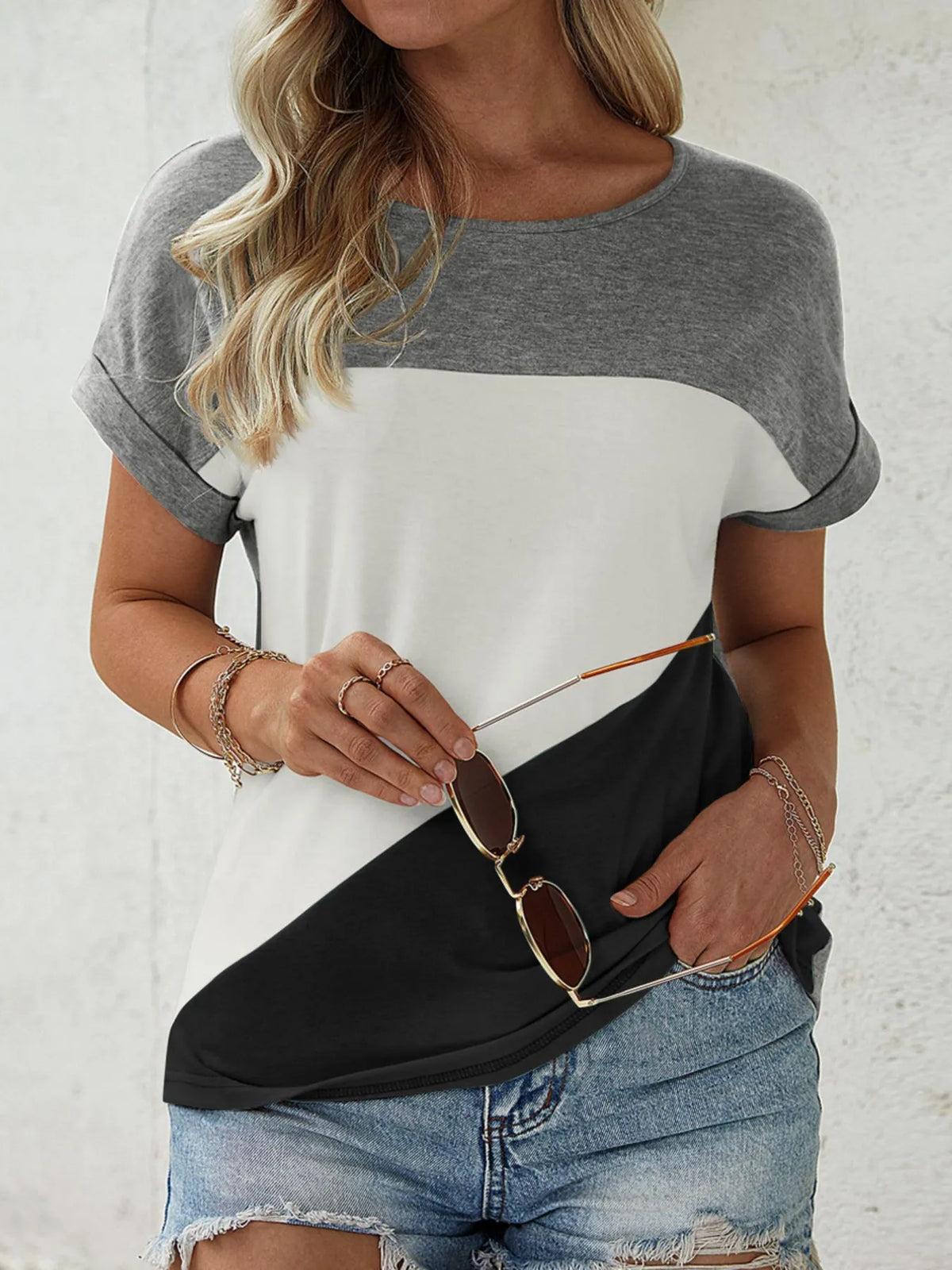 Color Block Casual T-Shirt