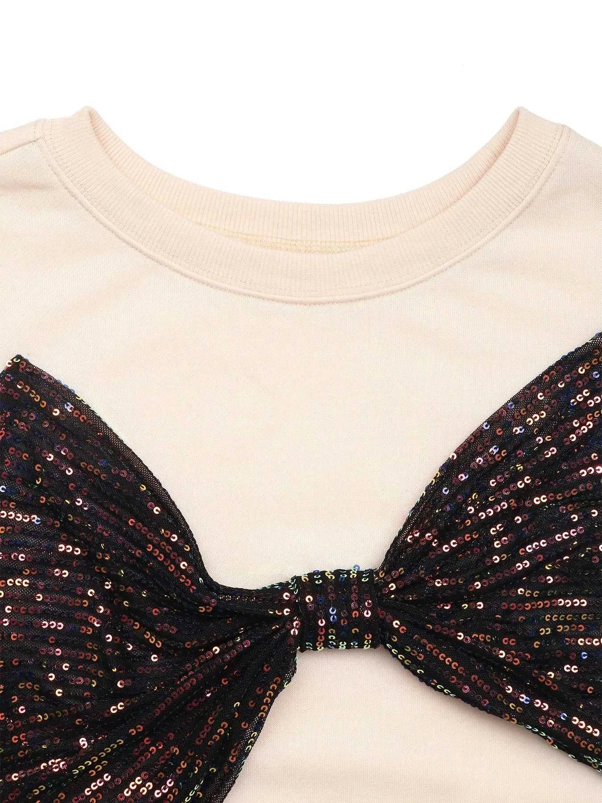 Sequined Bow Round Neck Sweatshirt 100100080296856 39 Affordable Fashion Under $100 Jerry's Apparel 
