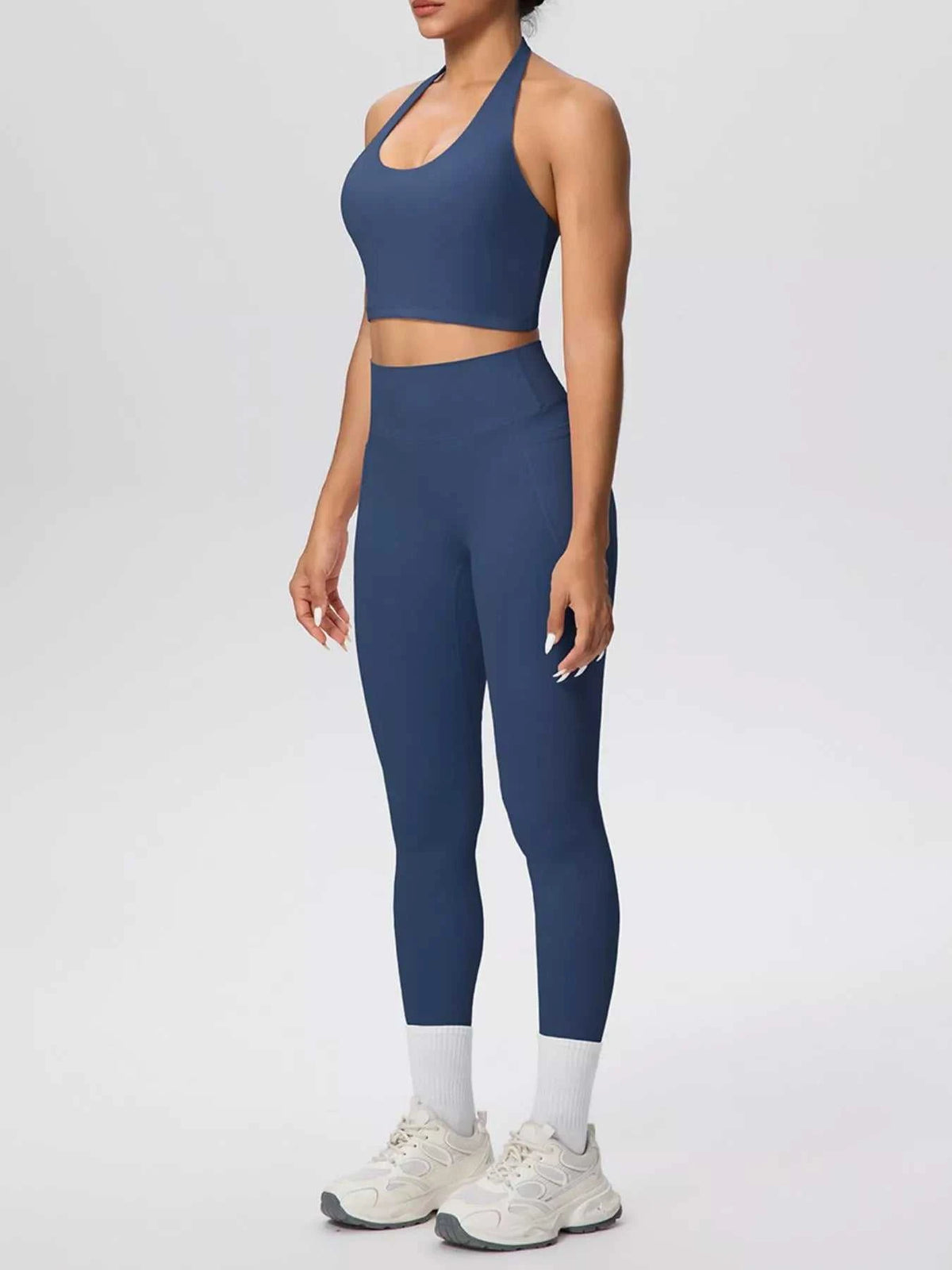 Halter Neck Crop Top and High-Waisted Leggings Active Set 101006684139191 85 Affordable Fashion Under $100 Jerry's Apparel 