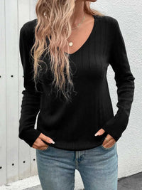 Perfee V-Neck Long Sleeve Knit Top 100100928881031 29 Affordable Fashion Under $100 Jerry's Apparel 