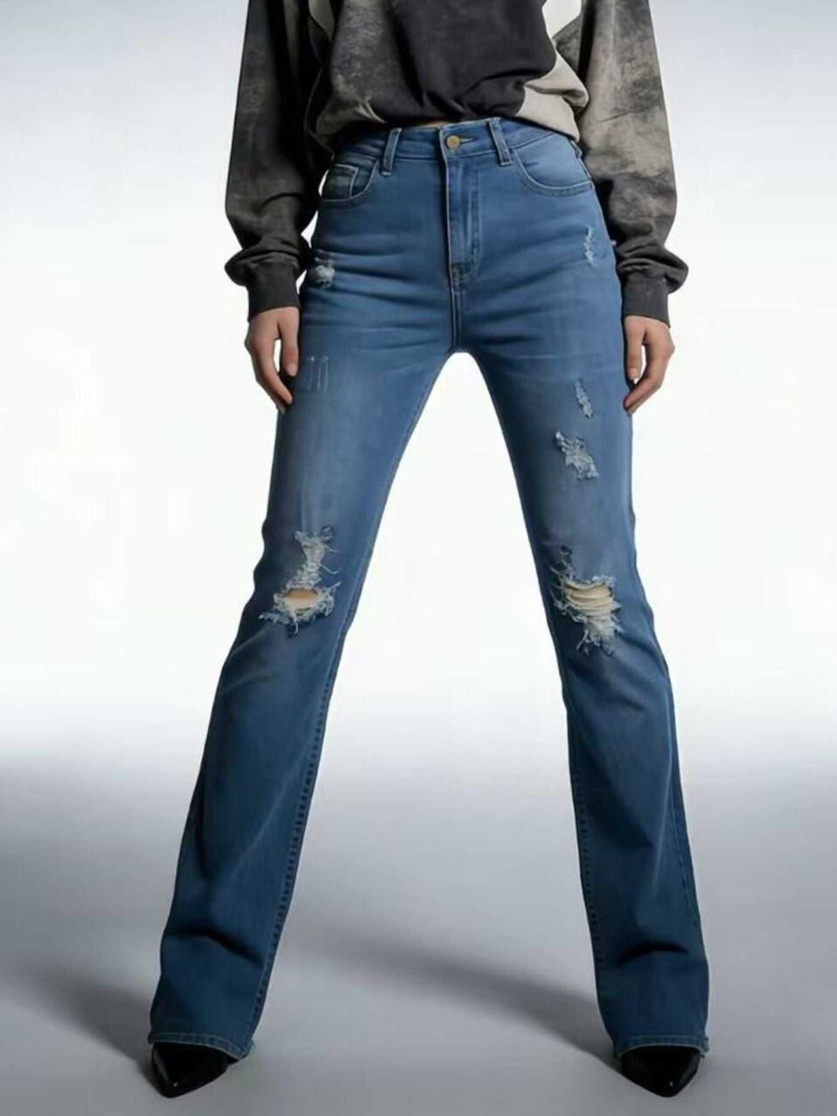 High-Waisted Distressed Jeans 100100550939009 40 Affordable Fashion Under $100 Jerry's Apparel 
