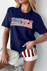 AMERICA Round Neck Relaxed T-Shirt 100100605928824 32 Affordable Fashion Under $100 Jerry's Apparel 