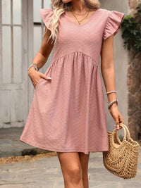 Ruffle Sleeve V-Neck A-Line Dress 100100170481531 30 Affordable Fashion Under $100 Jerry's Apparel 