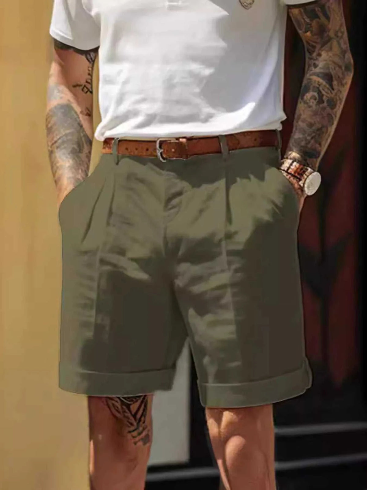 Men's Full Size Classic Pleated Shorts Plus Size 100400502607878 36 Affordable Fashion Under $100 Jerry's Apparel 