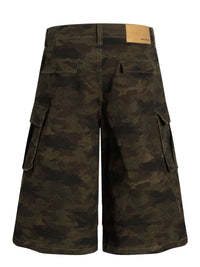 Men's Camouflage Cargo Wide Leg Shorts