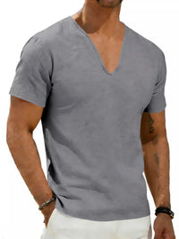 Men's Full Size Casual V-Neck Linen T-Shirt Plus Size 100400496061654 26 Affordable Fashion Under $100 Jerry's Apparel 