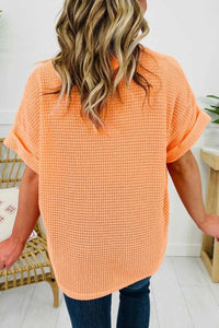 Textured Waffle Knit V-Neck T-Shirt 100100332511740 29 Affordable Fashion Under $100 Jerry's Apparel 