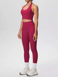 Halter Neck Crop Top and High-Waisted Leggings Active Set 101006684139191 85 Affordable Fashion Under $100 Jerry's Apparel 