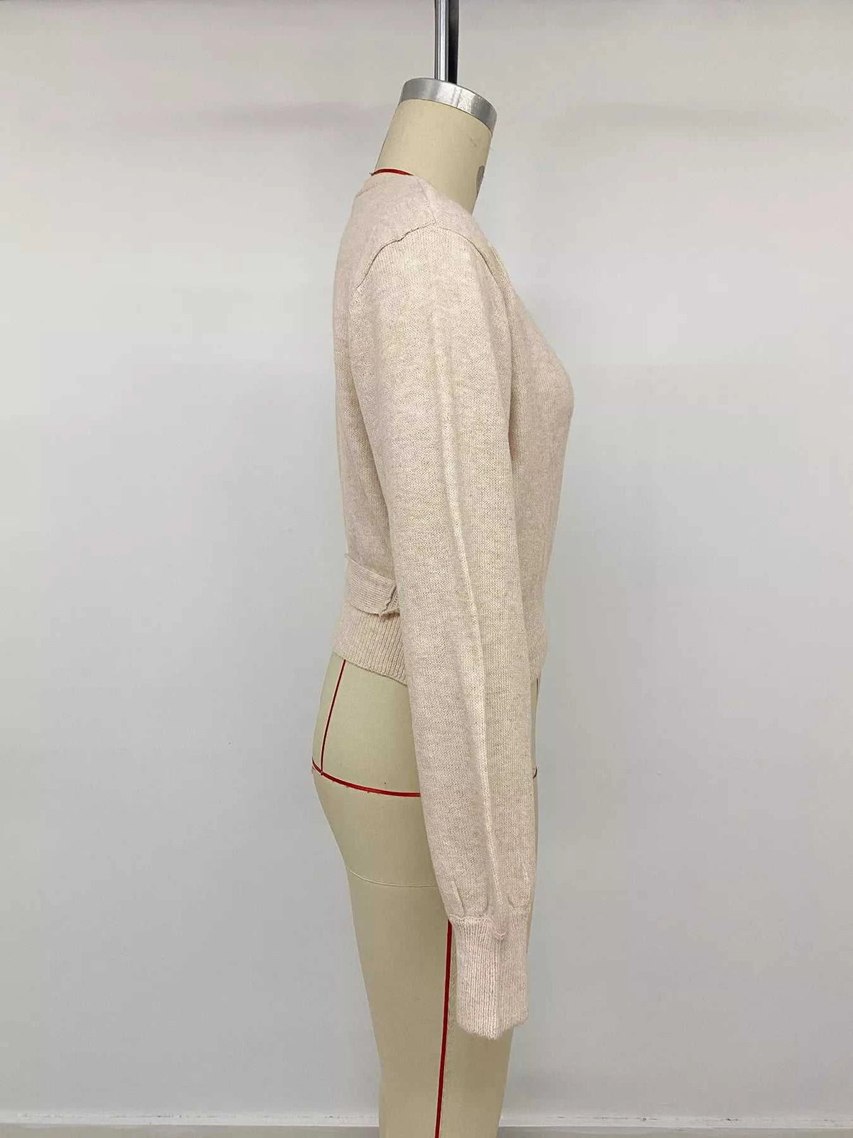Tied Surplice Long Sleeve Sweater 100100102140940 38 Women's Sweaters and Knitwear Jerry's Apparel 