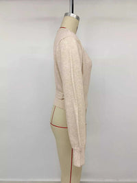 Tied Surplice Long Sleeve Sweater 100100102140940 38 Women's Sweaters and Knitwear Jerry's Apparel 