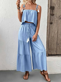 Ruffle Cami Top and Wide Leg Pants Set 100100180791842 50 Affordable Fashion Under $100 Jerry's Apparel 
