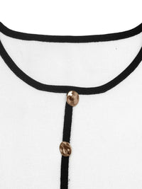 Contrast Trim Button Decor Knit Top 100100871035079 41 Affordable Fashion Under $100 Jerry's Apparel 