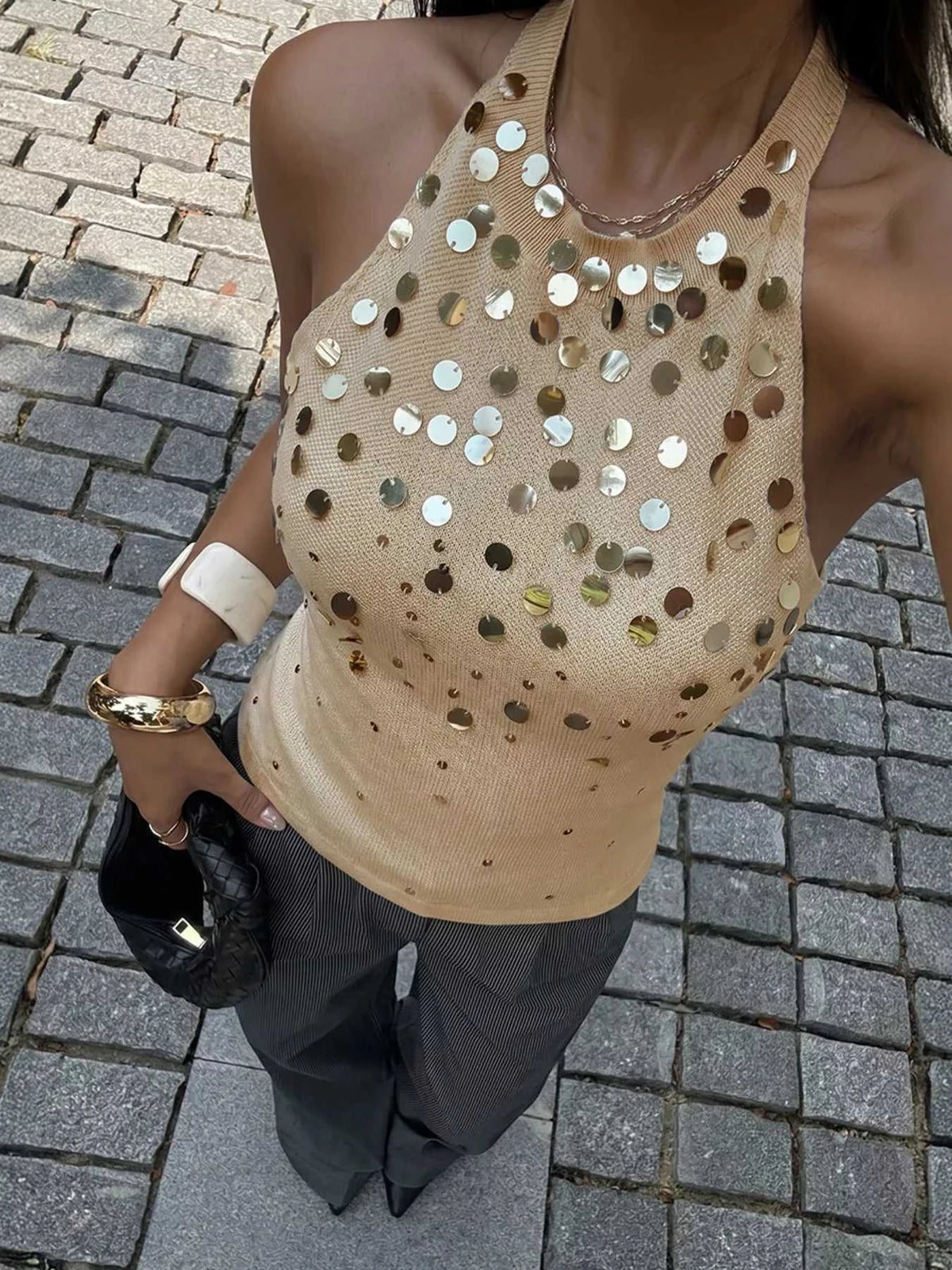 Sequin Halter Neck Cami 100100599578512 55 Affordable Fashion Under $100 Jerry's Apparel 