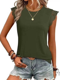 Lace Trim Round Neck Top 100100889966159 23 Affordable Fashion Under $100 Jerry's Apparel 