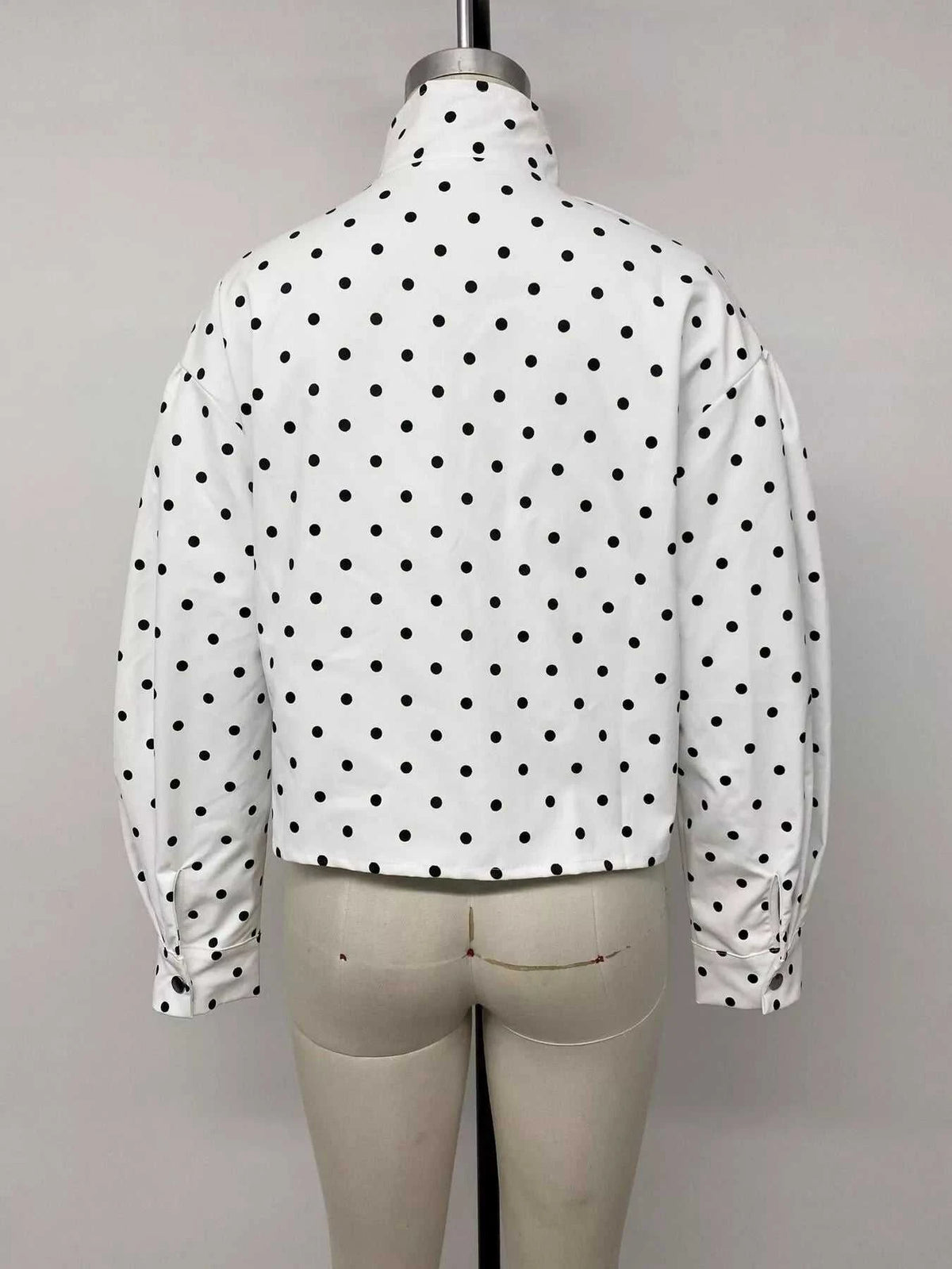 Polka Dot Zip Up Cropped Jacket 100100822180695 55 Seasonal Fashion Collections Jerry's Apparel 