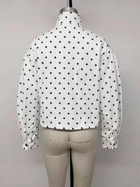 Polka Dot Zip Up Cropped Jacket 100100822180695 55 Seasonal Fashion Collections Jerry's Apparel 