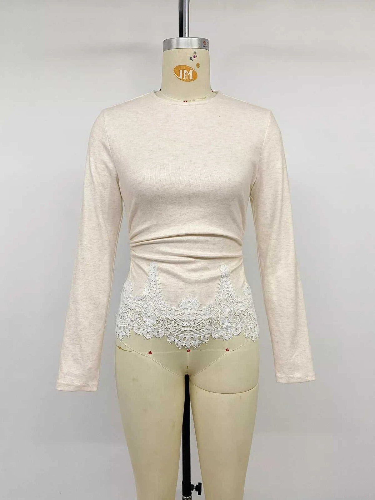 Lace Trim Long Sleeve T-Shirt 100100025623403 34 Affordable Fashion Under $100 Jerry's Apparel 