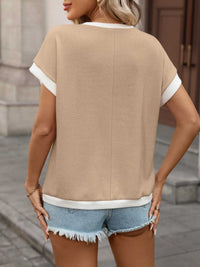 Contrast Trim Short Sleeve T-Shirt 100100724336043 33 Affordable Fashion Under $100 Jerry's Apparel 