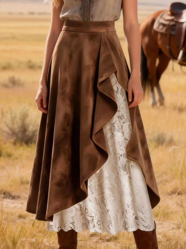 Lace Ruffled Midi Skirt 100100906549484 48 Affordable Fashion Under $100 Jerry's Apparel 