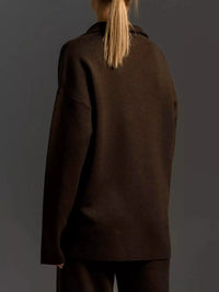 Polo Collar Top and Wide-Leg Pants Set 101001876960393 74 Affordable Fashion Under $100 Jerry's Apparel 
