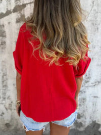 Full Size Loose Fit Short Sleeve T-Shirt Plus Size