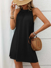 Textured Grecian Neck Mini Dress 100100516101866 24 Affordable Fashion Under $100 Jerry's Apparel 