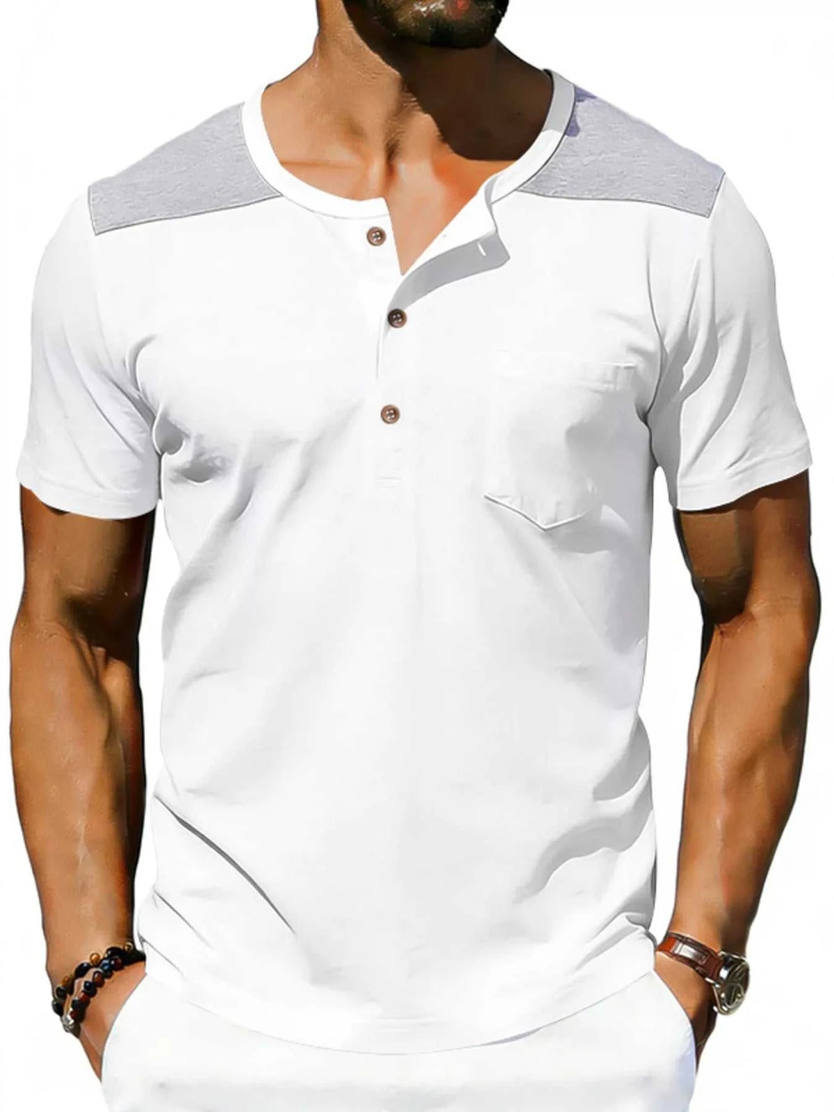 Men's Full Size Casual Henley T-Shirt with Pocket Plus Size 100400796832194 23 Affordable Fashion Under $100 Jerry's Apparel 
