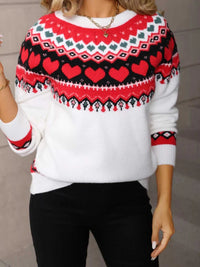 Valentine's Day Heart Pattern Knitted Sweater 100100255476556 52 Affordable Fashion Under $100 Jerry's Apparel 