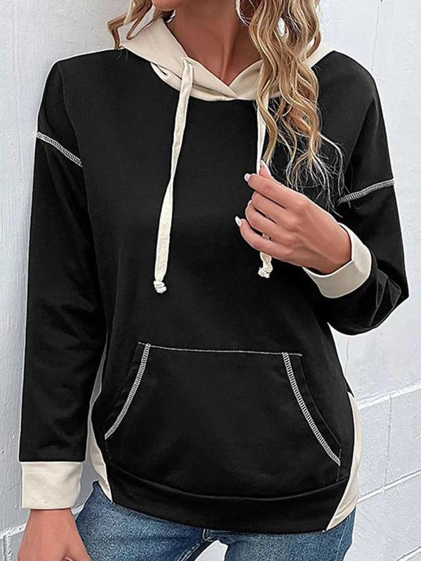 Color Block Hoodie with Drawstring and Kangaroo Pocket 100100867001733 34 Affordable Fashion Under $100 Jerry's Apparel 