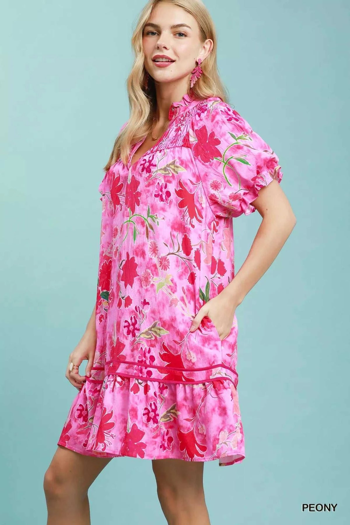 Umgee Floral Ruffle Hem Mini Dress 100100711901985 64 Affordable Fashion Under $100 Jerry's Apparel 