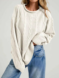 Cable Knit Ribbed Hem Sweater 100100212875190 49 Affordable Fashion Under $100 Jerry's Apparel 