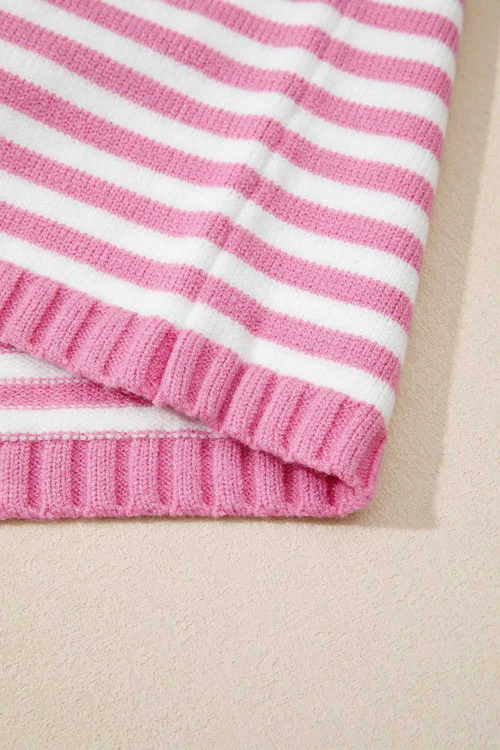 Striped Button Placket Drop Shoulder Long Sleeve Sweater 100100966141645 48 Women's Sweaters and Knitwear Jerry's Apparel 