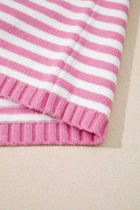 Striped Button Placket Drop Shoulder Long Sleeve Sweater 100100966141645 48 Women's Sweaters and Knitwear Jerry's Apparel 