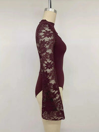 Lace Cut-out Flare Sleeve Bodysuit 100100328113938 32 Affordable Fashion Under $100 Jerry's Apparel 