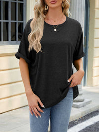 Casual Loose Fit Rolled Sleeve T-Shirt 100100846471189 23 Affordable Fashion Under $100 Jerry's Apparel 