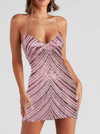 Sleeveless Sequin Embellished Bodycon Mini Cami Dress 101001090650712 56 Gifts for Her Jerry's Apparel 