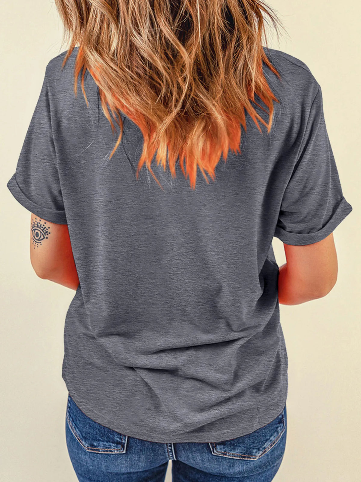 American Heart Graphic Round Neck T Shirt
