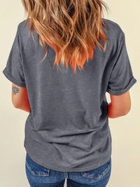 American Heart Graphic Round Neck T Shirt