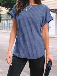 Casual Ribbed Knit Short Sleeve T-Shirt 100100691365915 25 Affordable Fashion Under $100 Jerry's Apparel 