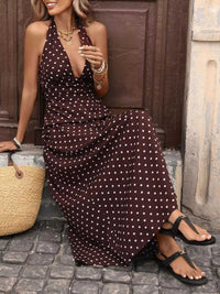 Halter Neck Polka Dot Maxi Dress 100100149942479 36 Affordable Fashion Under $100 Jerry's Apparel 