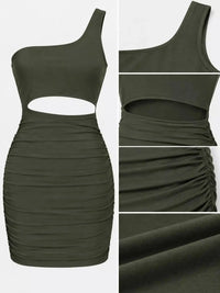 One-Shoulder Cutout Ruched Bodycon Mini Dress 101001098960768 27 Gifts for Her Jerry's Apparel 