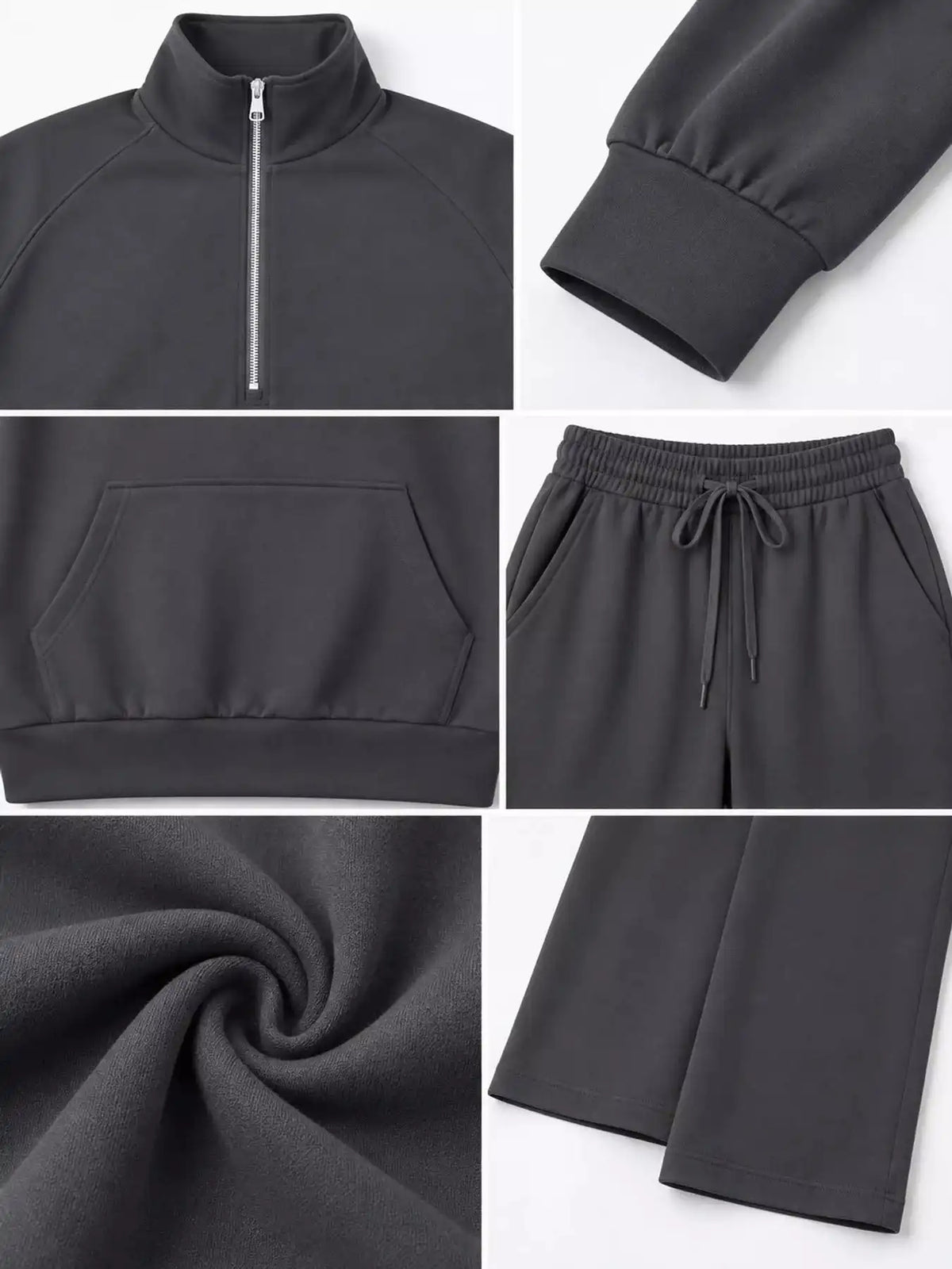 Half-Zip Sweatshirt and Wide-Leg Pants Set 101001840100593 40 Affordable Fashion Under $100 Jerry's Apparel 