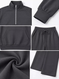 Half-Zip Sweatshirt and Wide-Leg Pants Set 101001840100593 40 Affordable Fashion Under $100 Jerry's Apparel 